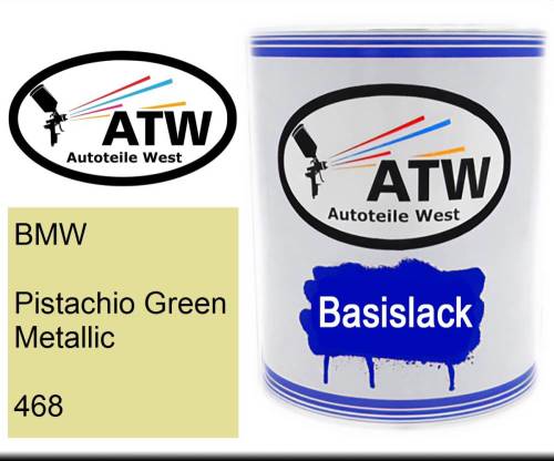 BMW, Pistachio Green Metallic, 468: 1L Lackdose, von ATW Autoteile West.